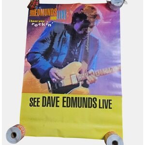 Dave Edmunds Band I Hear You Rockin' Live 23x32 Vintage 1987 CBS Promo Poster